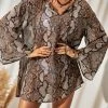 CUPSHE Cover Ups Grace Bay Round Neck Snake Print Cover Up