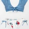 CUPSHE Knotted Cap Sleeves Drawstring Bikini