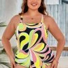 CUPSHE Palm Beach Nights Square Neck Plus Size One Piece