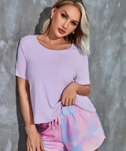 CUPSHE Malaga Round Neck Cut Out Short Sleeve Sweatshirt