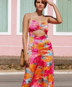 CUPSHE Dresses Abril Ruching Thin Straps Dress