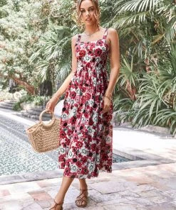 CUPSHE Clarette Square Neck Ruching A-Shape Dress Dresses