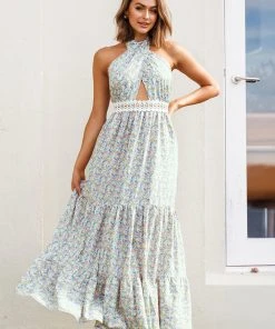 CUPSHE Dresses Maritza Backless Halter Neck Ditsy Dress
