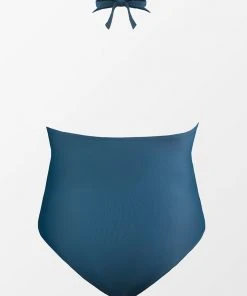 CUPSHE Luminescent High Neck Keyhole Back Tie One Piece