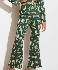 CUPSHE Accs & Clothing Graciela Zip Front Animal Pattern Flared Pants