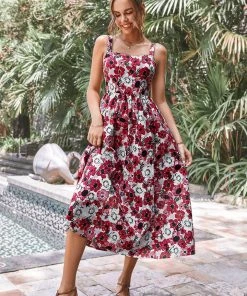 CUPSHE Clarette Square Neck Ruching A-Shape Dress Dresses