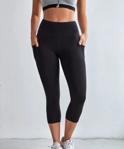 CUPSHE Irina Black Capris Leggings