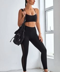 CUPSHE Island Vibes Black Sports Bra