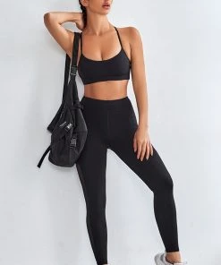 CUPSHE Island Vibes Black Sports Bra