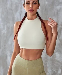CUPSHE Accs & Clothing Tamara Waffle Cut-out Back Crop Sports Bra