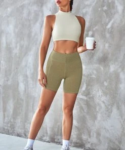 CUPSHE Accs & Clothing Tamara Waffle Cut-out Back Crop Sports Bra