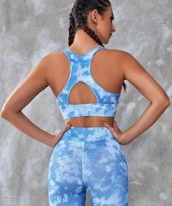 CUPSHE Moonstone Cut Out Tie Dye Sports Bra Accs & Clothing
