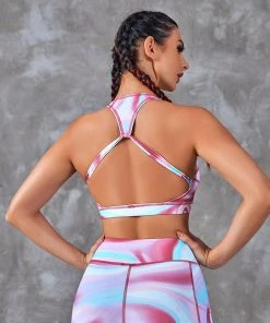 CUPSHE Amor Marble Criss Cross Sports Bra