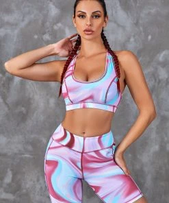 CUPSHE Amor Marble Criss Cross Sports Bra