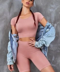 CUPSHE Full Bloom Scoop Short Sleeve Matching Set Accs & Clothing