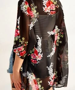 CUPSHE Agatha Open Front Floral Cover Up Cover Ups