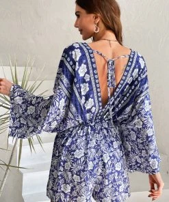 CUPSHE Demetria Loose Plunge 3/4 Sleeve Jumpsuit