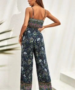 CUPSHE Clifton Backless Ethnic Print Jumpsuit
