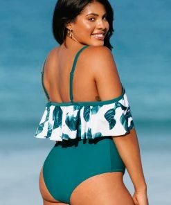 CUPSHE Zora Tropical Plus Size One Piece Swimsuit