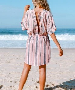 CUPSHE Hadassah Striped Tassel Cover Up