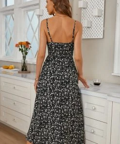 CUPSHE Dresses Lara Lace Up Ditsy Slip A-shape Dress