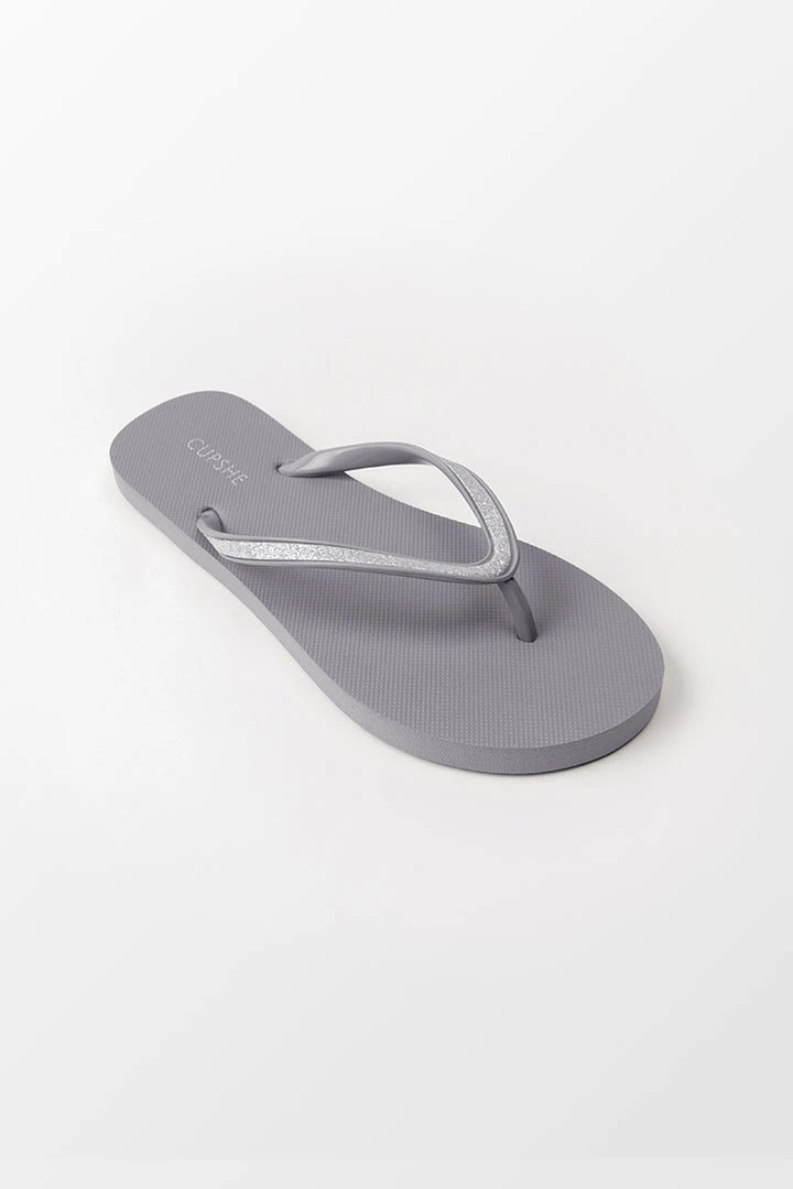CUPSHE Accs & Clothing Slate Grey Flip Flops