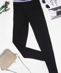 CUPSHE Sunshine Side Black High Waisted Leggings