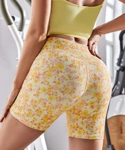 CUPSHE Orange Blossom Ditsy Floral Bike Shorts