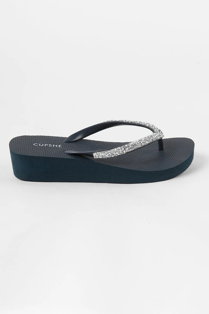 CUPSHE Baker Beach Navy Crystal Sandals Accs & Clothing