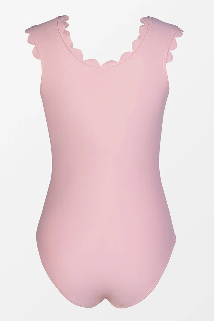 CUPSHE Sidney Pink V-neck Scalloped Pink One Piece Swimsuit One Pieces