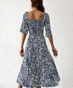 CUPSHE Dresses Lisa Square Neck Long Sleeve Mid Length Dress