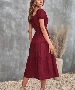 CUPSHE Dresses Geneva Cut Out Bubble Sleeve A-Shape Dress