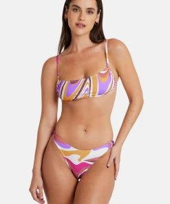 Cupshe Bikinis Amethyst Waves Bandeau & Cheeky Hipster Set
