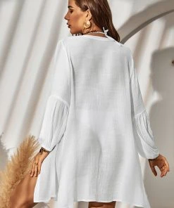 CUPSHE Cover Ups Ciara Puff Long Sleeve Botton Cover Up