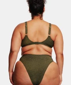 CUPSHE Ribbed Keyhole Bralette & High Waist Plus Size Bikini Set