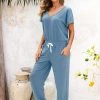 CUPSHE Taba Bell Sleeve Drawstring Jumpsuit