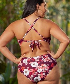 CUPSHE Olivia Floral Cutout Plus Size One Piece Swimsuit