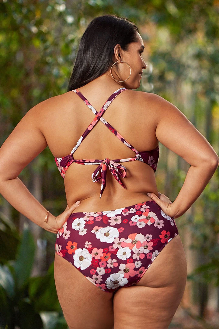 CUPSHE Olivia Floral Cutout Plus Size One Piece Swimsuit