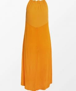 CUPSHE Dresses Haleigh Orange Backless Split Tea Length Dress