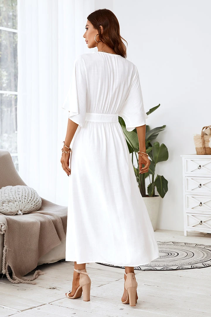 CUPSHE Dresses Astrid V-neck Flared Sleeve A-shape Dress