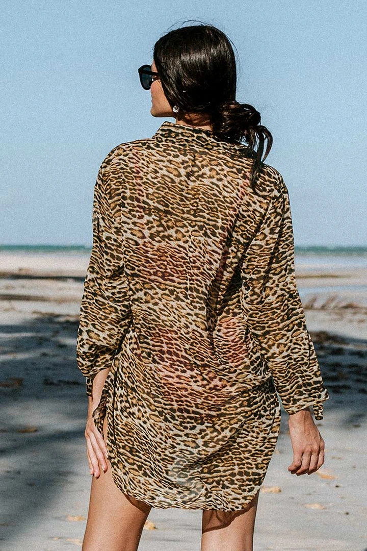 CUPSHE Carli Animal Print Open Front Cover Up Cover Ups