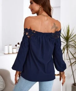 CUPSHE Accs & Clothing Persephone Long Sleeve Contrast Lace Loose Top