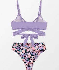 CUPSHE Paluma Falls Back Tie Wrapped Missy Bikini Set