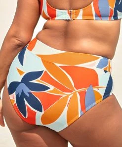 CUPSHE Desiree Tropical High Waisted Plus Size Bikini Bottom Swimwear UP TO 70% OFF