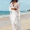 CUPSHE Floral Mesh Long Kimono Cover Up Cover Ups
