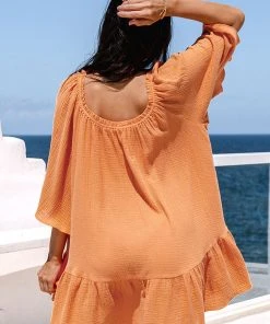 CUPSHE Summer Dresses 2022 Sarina Round Neckline Ruffled Cover Up