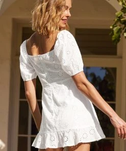 CUPSHE Summer Passion Bubble Sleeve Backless A-Shape Dress