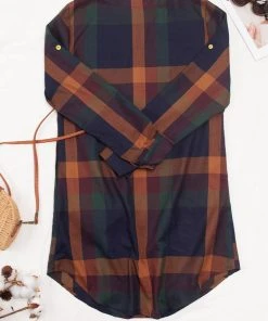 CUPSHE Rhianna Plaid Rounded Hem Shift Dress