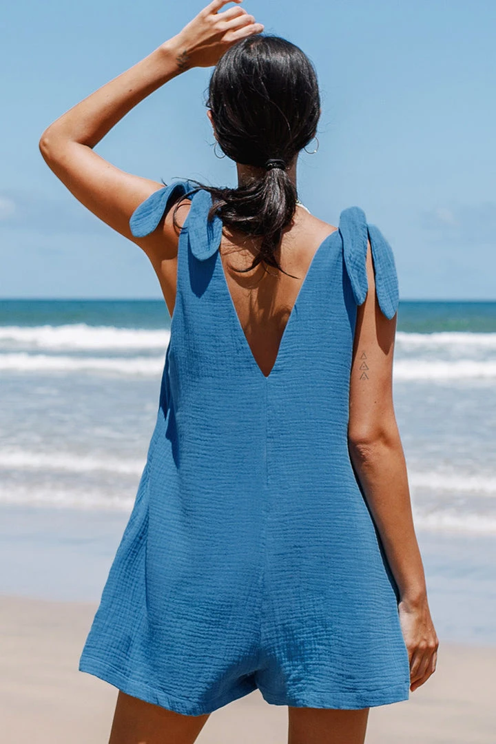 CUPSHE Sydni Blue V-neck Sleeveless Cover Up