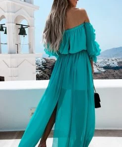 CUPSHE Leanna Ruching Off-Shoulder A-Shape Dress Dresses